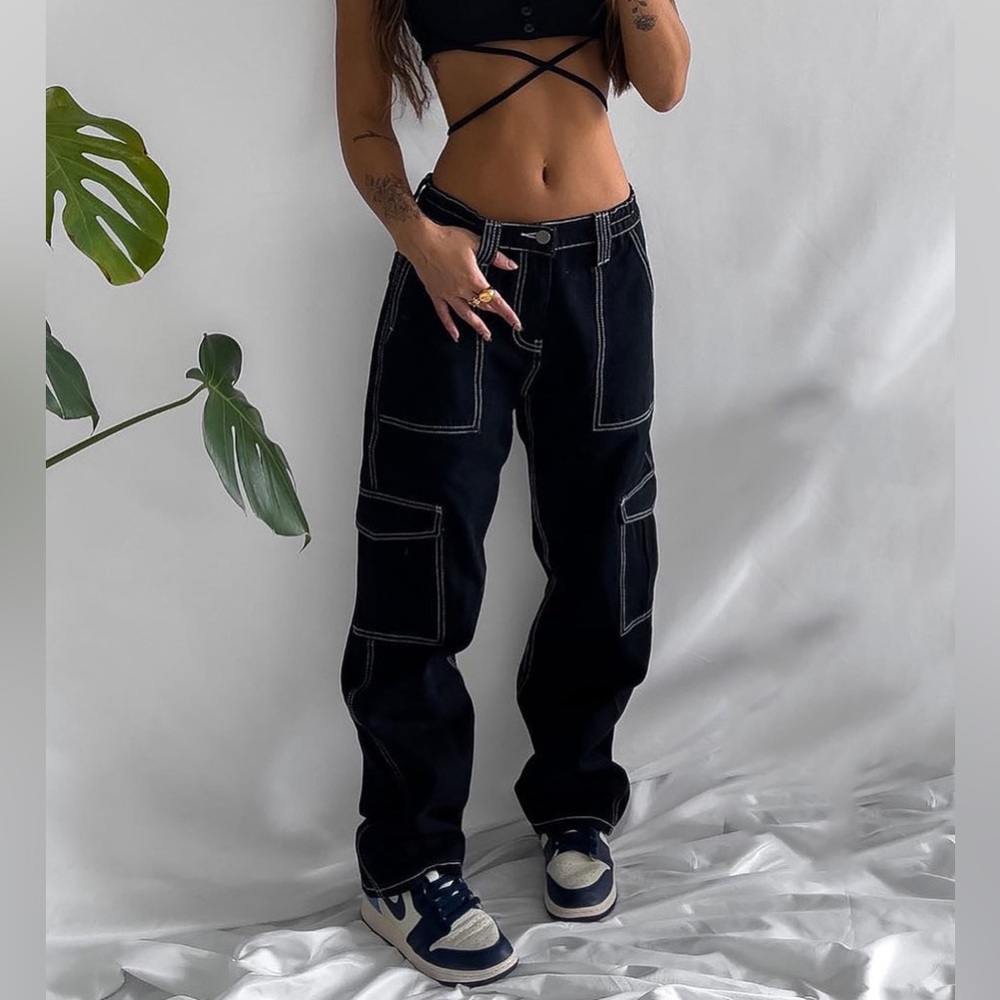 Fashion Nova Cargo Carpenter Jeans Bundle - Black and Brown